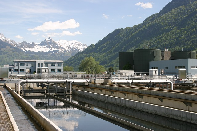 A sewage treatment plant or wasterwater treatment plant