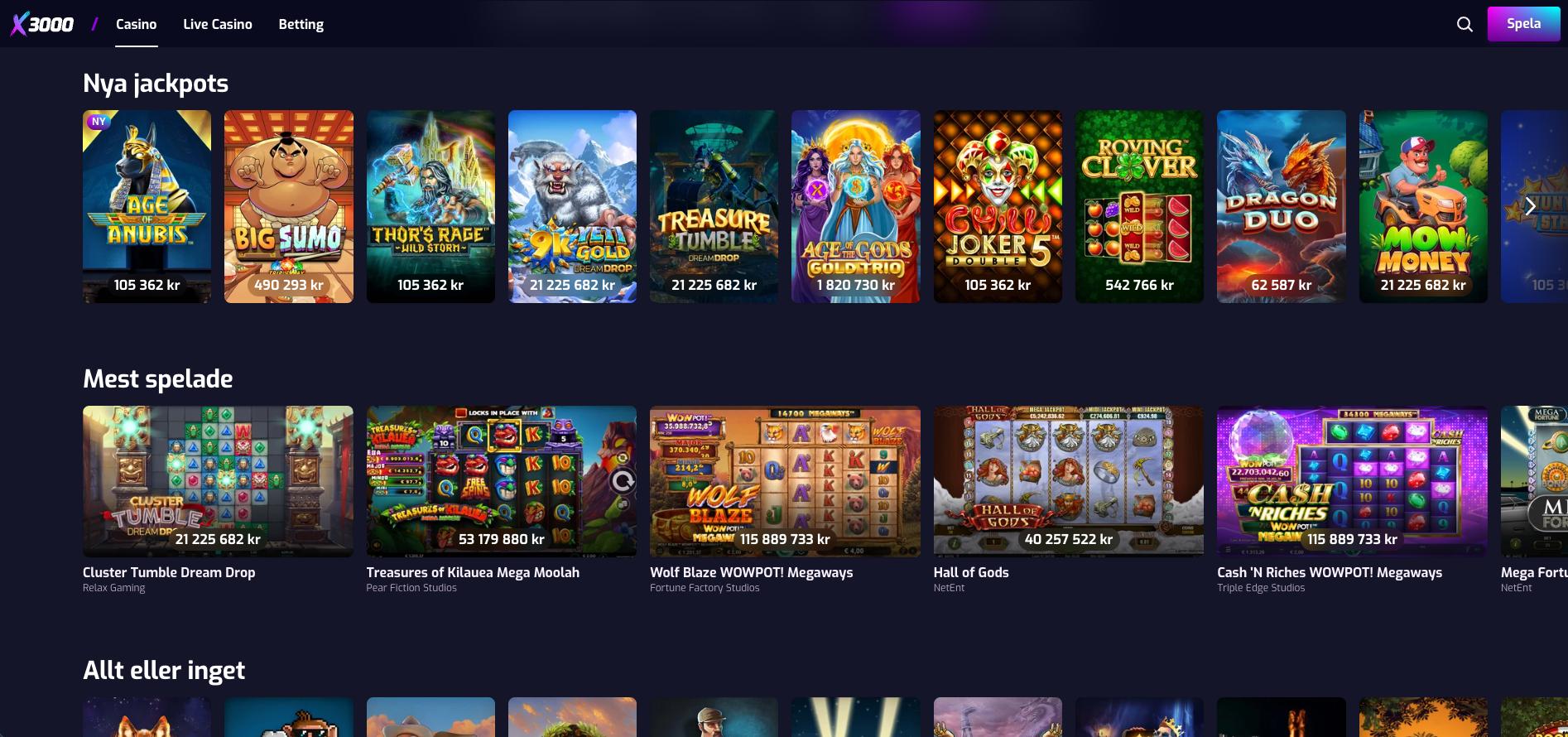 x3000 jackpottar