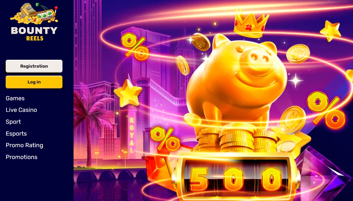 Bounty Reels Casino Homepage
