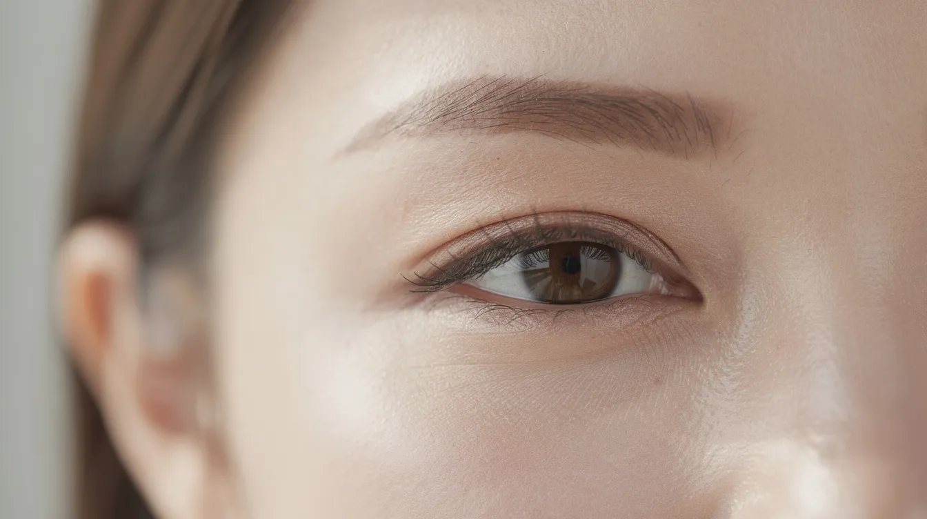 Close-up of a person's eye area with clear, refreshed skin in natural daylight.