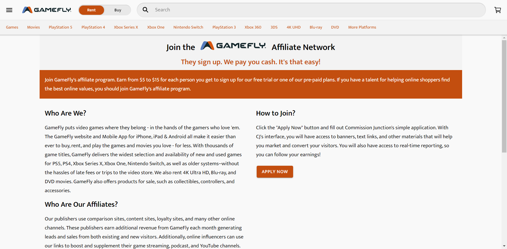Gamefly affiliate program