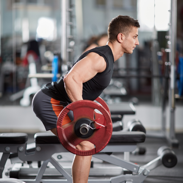 Image showing someone performing upright rows with a barbell.