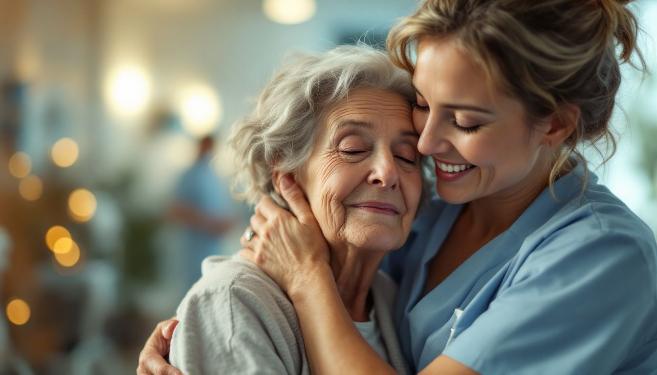 A working caregiver balancing work and care responsibilities.