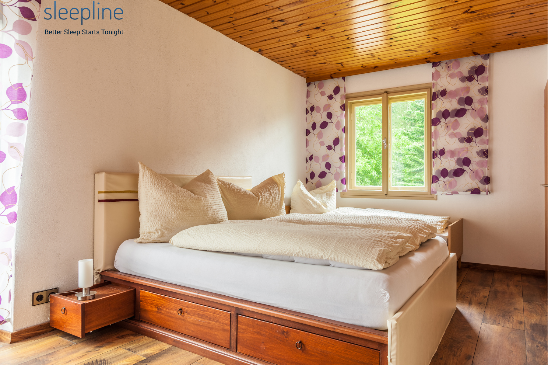 Foam mattress on a platform bed