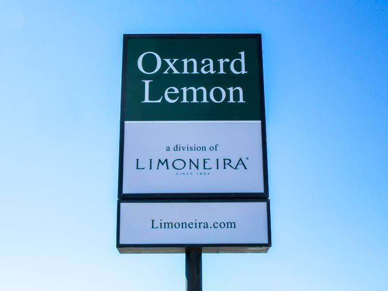 Tall signs like this custom pylon sign for Oxnard Lemon stand out in strip malls and alert motorists - We're here!