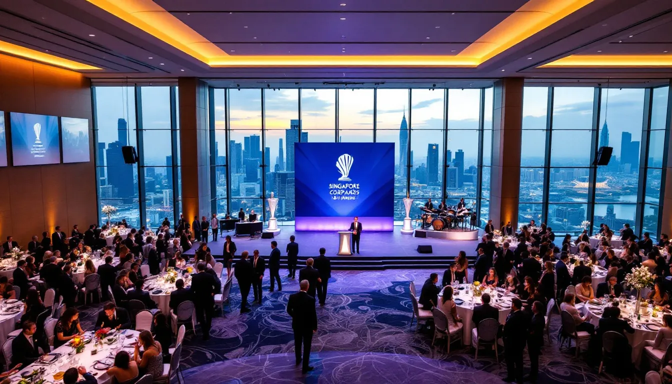 An overview of the Singapore Corporate Awards, showcasing various award categories and participants.