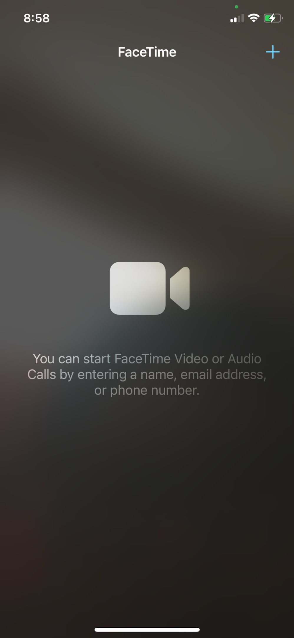 Screenshot of FaceTime iPhone screen
