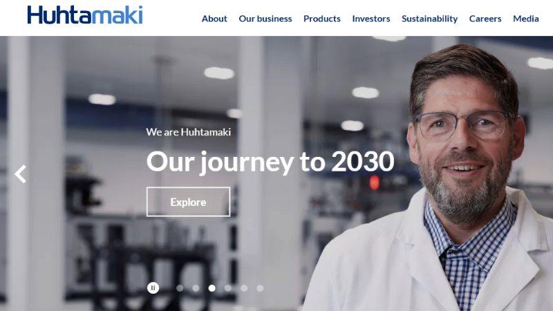 Huhtamaki Group website homepage