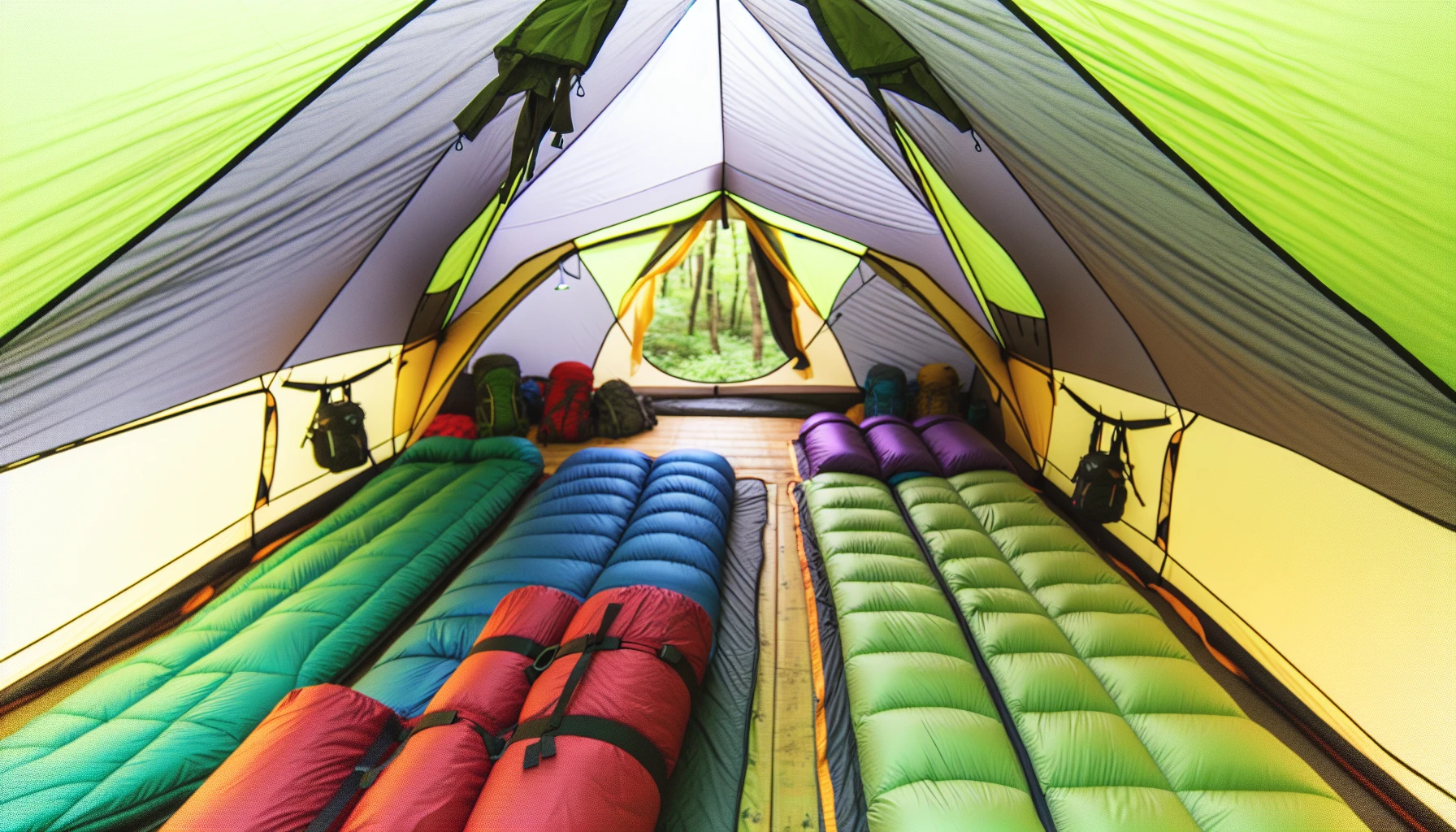 Interior of a spacious insulated tent with comfortable features