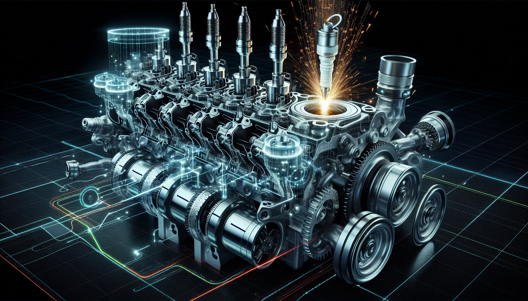 Illustration of precision ignition timing in a modern engine