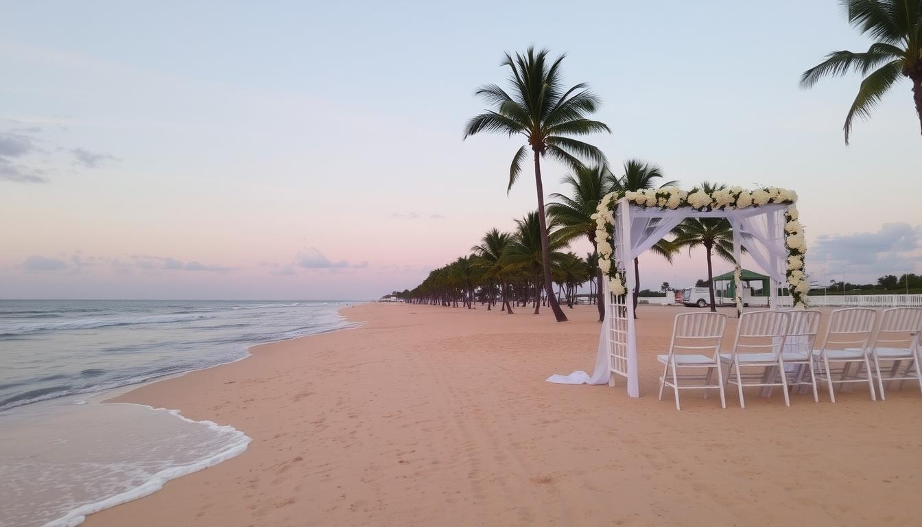 a wedding set up on the beach, beaches daytona, beach weddings in daytona fl