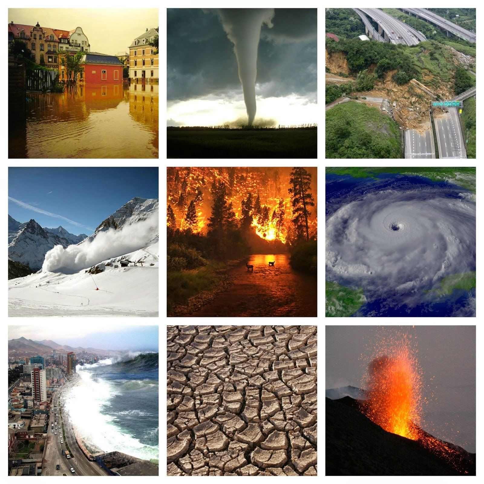 Examples of man-made and natural disasters