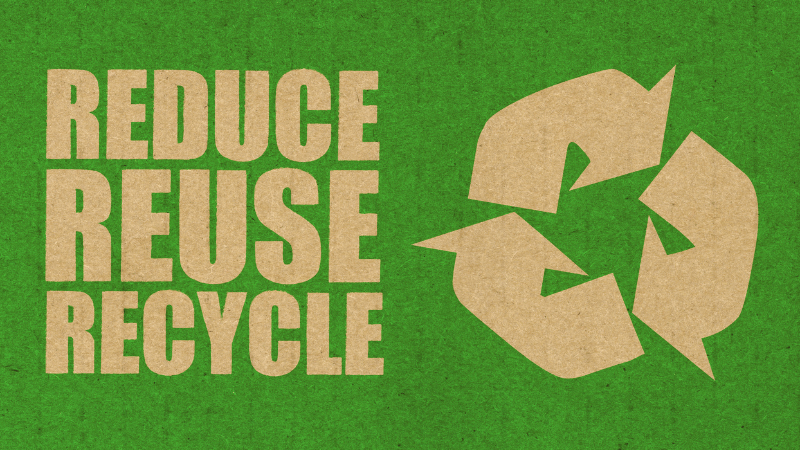 picture showing reduce, reuse and recycle
