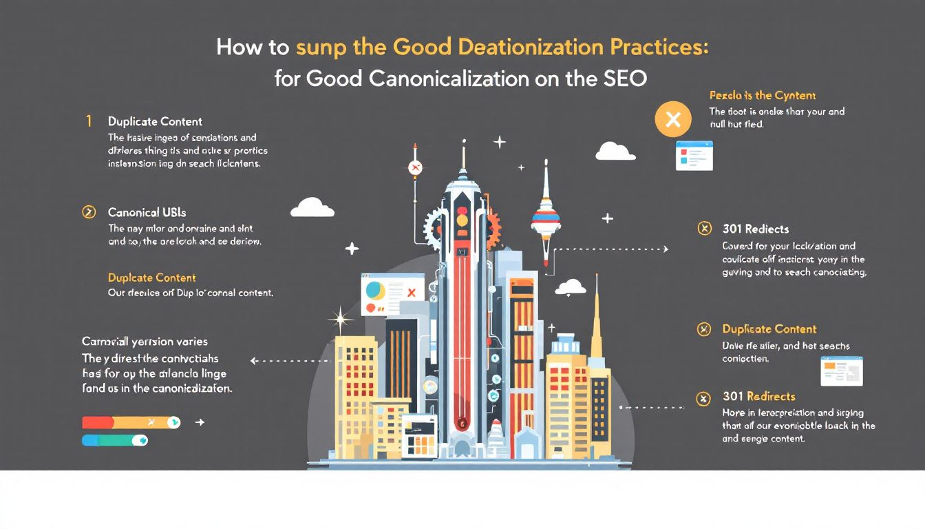 Una infografía sobre las buenas prácticas para la canonicalización en SEO.