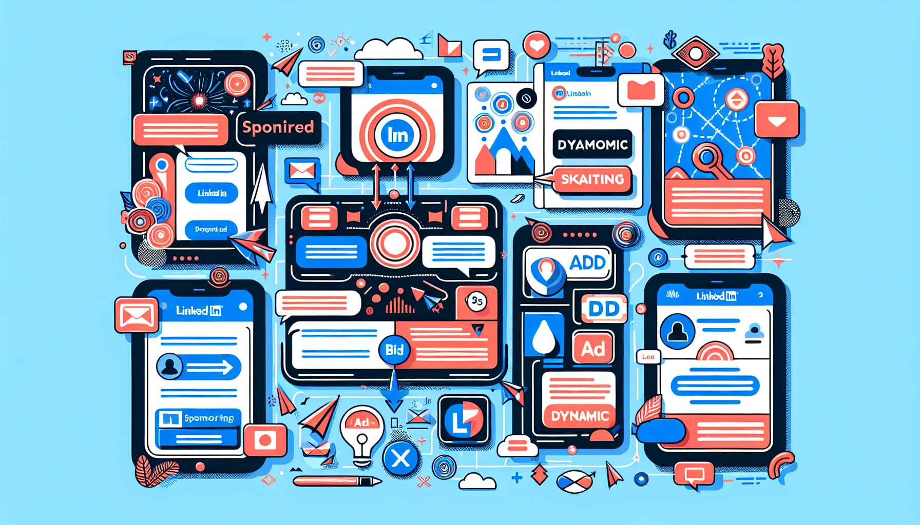 An illustration of LinkedIn ads and their various formats.