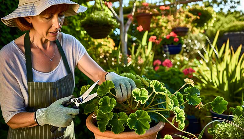 Pruning Ivy Geraniums for dense and decorative growth