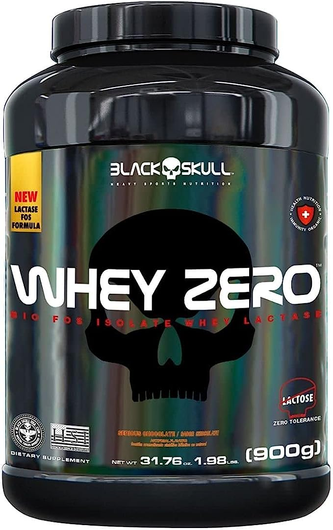 Whey Zero Black Skull em pote, 907g. Imagem: Amazon