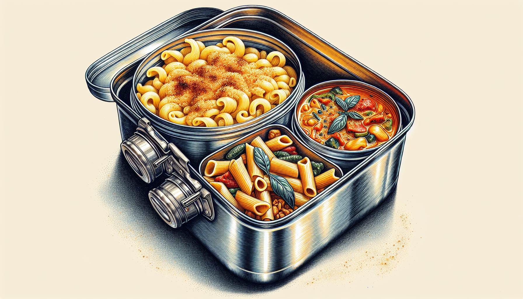 Thermos with warm, comforting food
