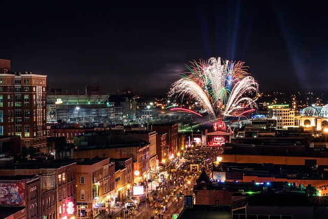 nashville, fireworks, new year's eve, downtown Nashville, Music City, Nashville, TN, city center, Nashville night life, downtown Nashville, Tennessee