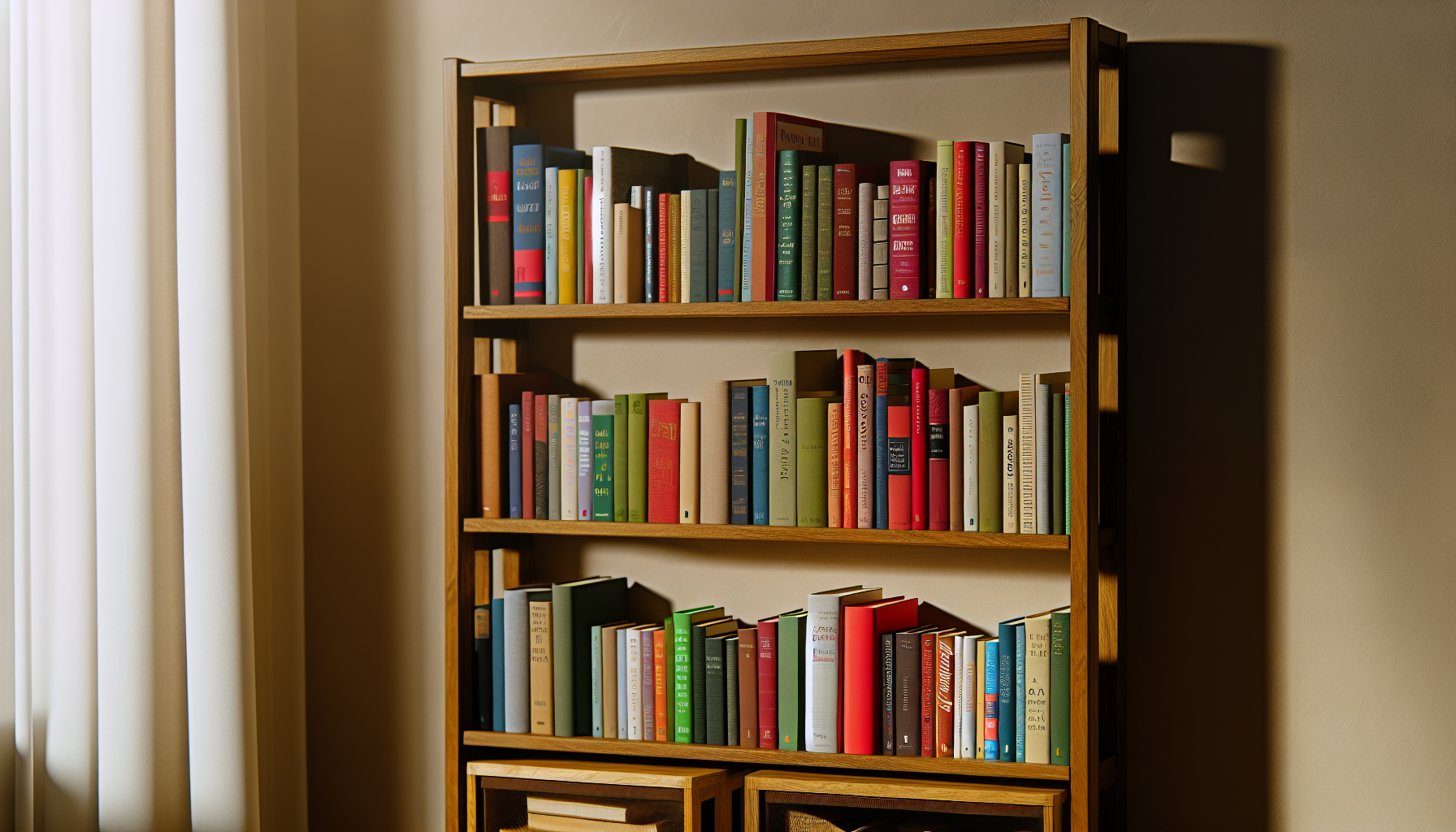 A diverse selection of books on a bookshelf