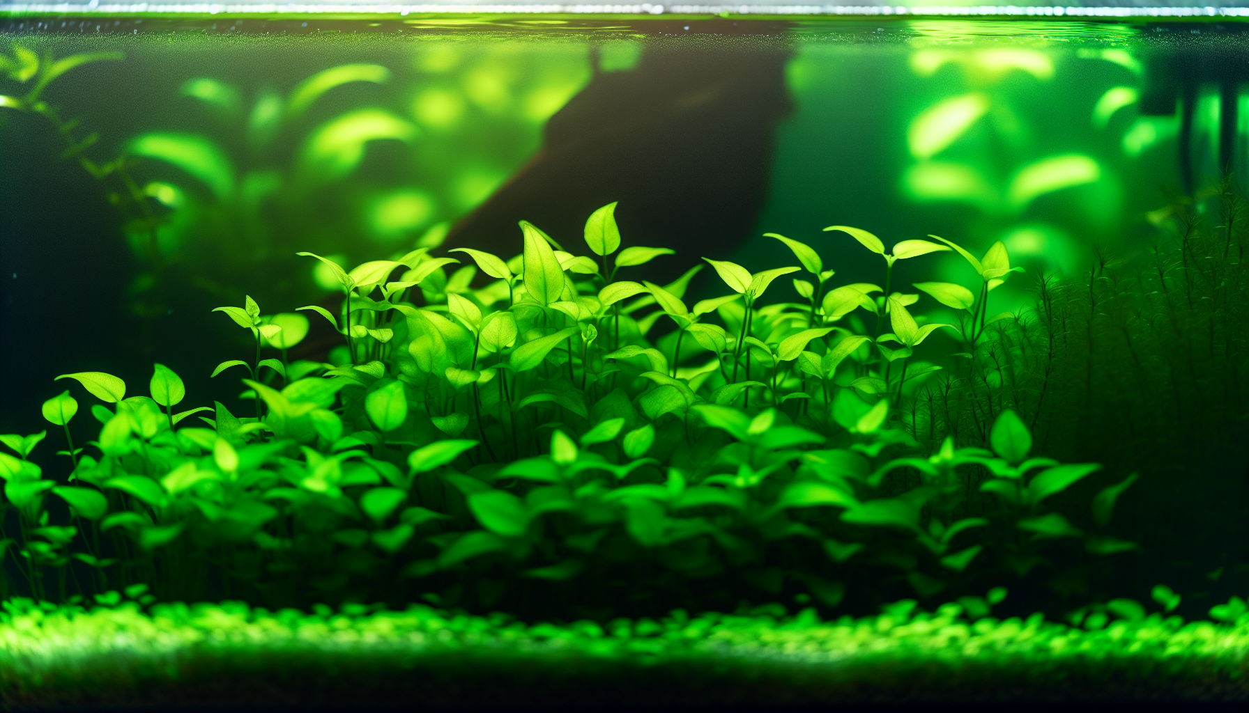 Aquarium with healthy Ludwigia Repens thriving in ideal conditions