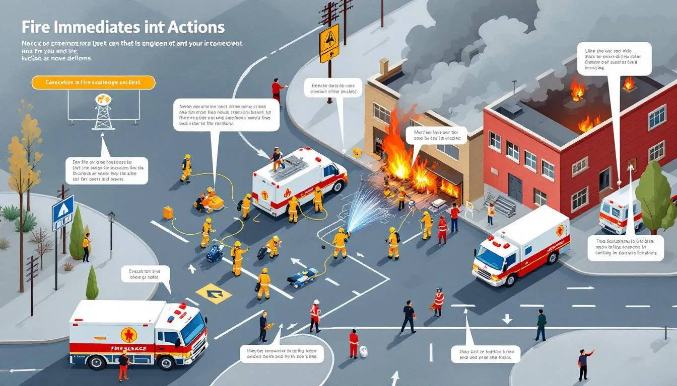Immediate actions taken after a fire incident.