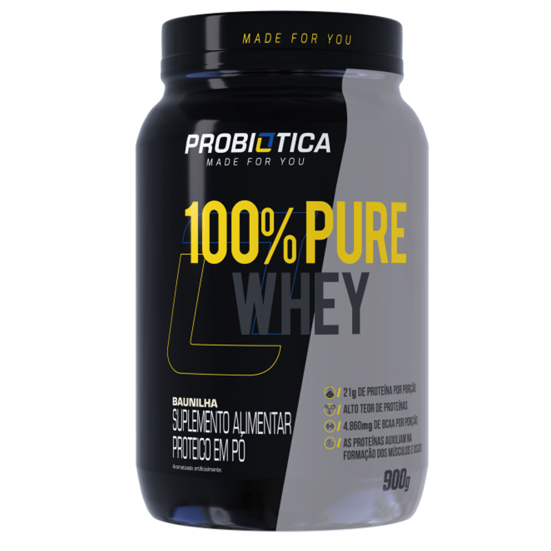 100% Pure Whey, campeão de vendas da Probiótica. Fonte da imagem: site oficial da marca.