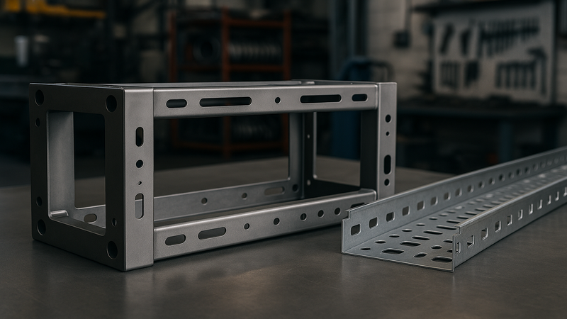 A precision-cut steel tube frame for an electrical enclosure