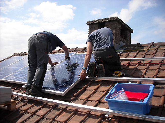 panelen geplaatst en gewassen