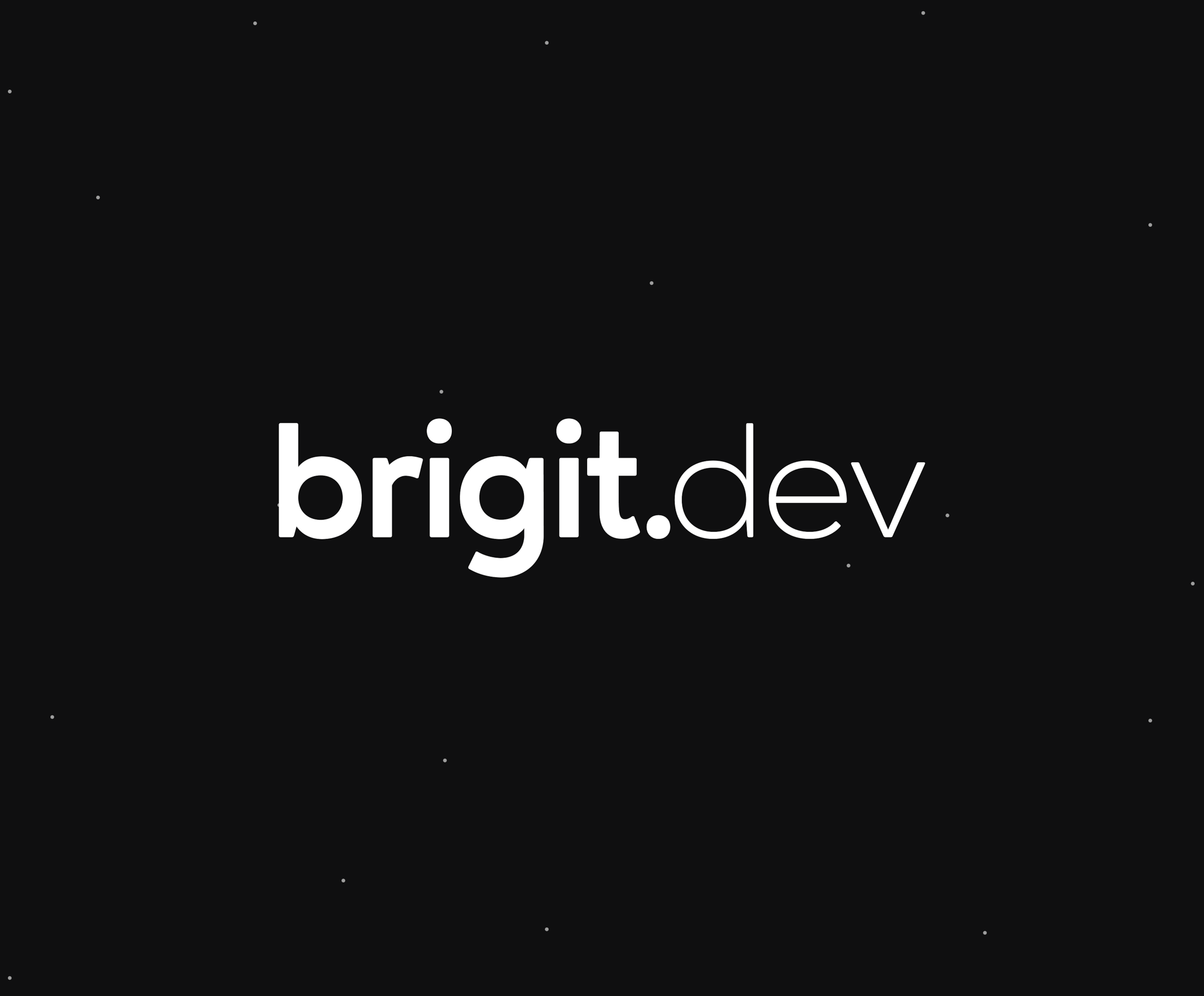 brigit.dev written on a black starry backgorund; company logo