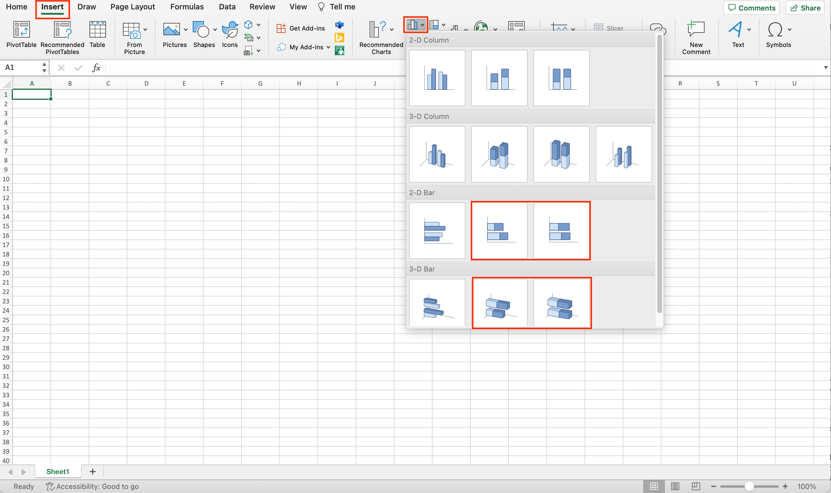 Choosing a Stacked Bar Chart Type