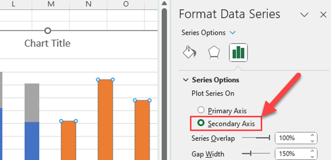 Select "Secondary Axis" from the series options.