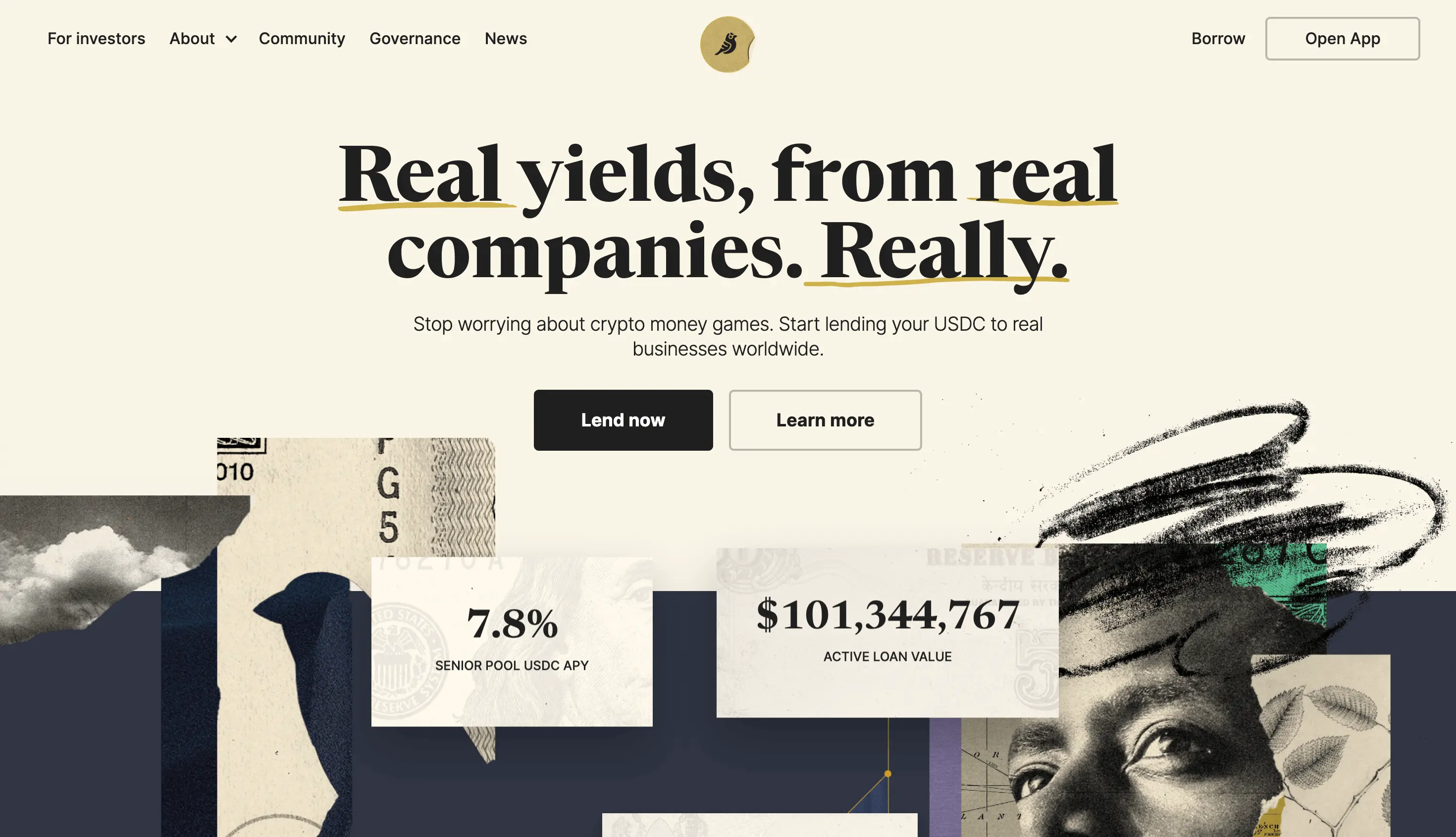 goldfinch finance homepage