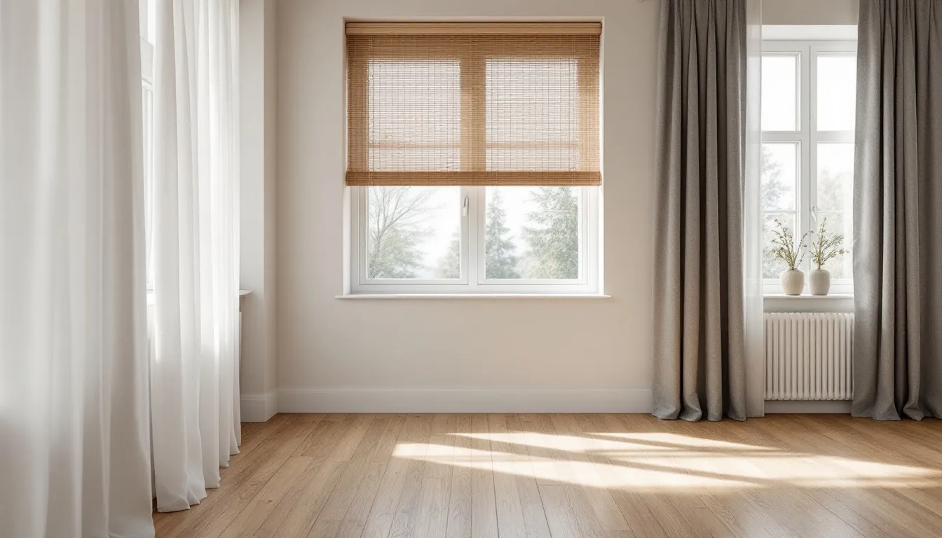 A variety of window coverings showcasing different styles and colors.