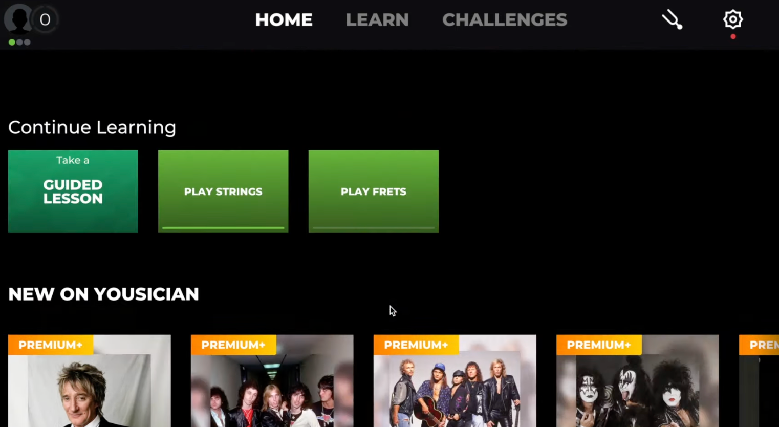 A screenshot from Yousician.