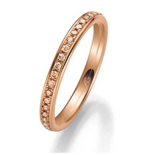 Deimantinė juostelė su šampaniniais deimantais - fashiongold.lt