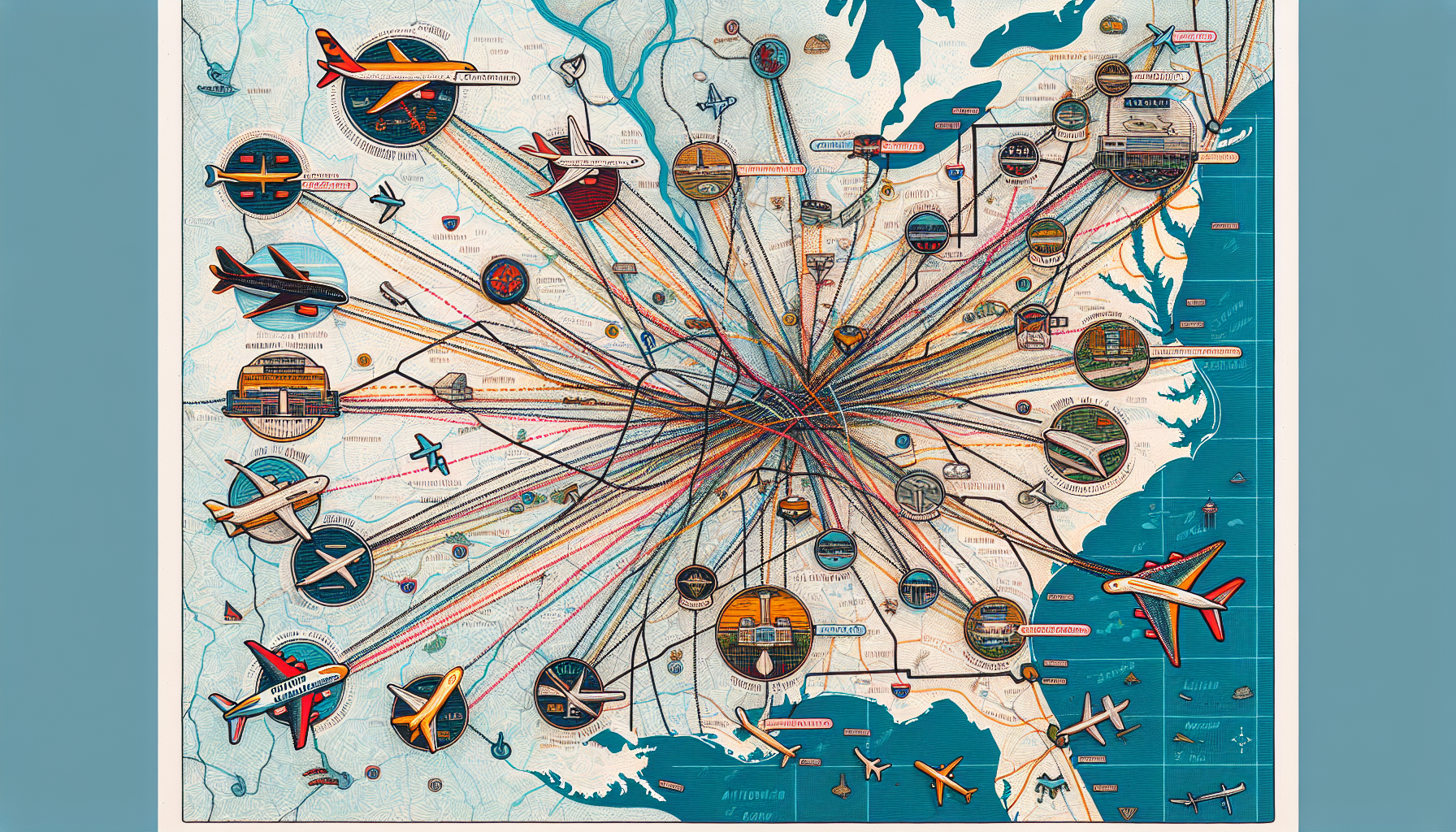 Alternative airports near Atlanta and Los Angeles.