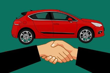Car, handshake