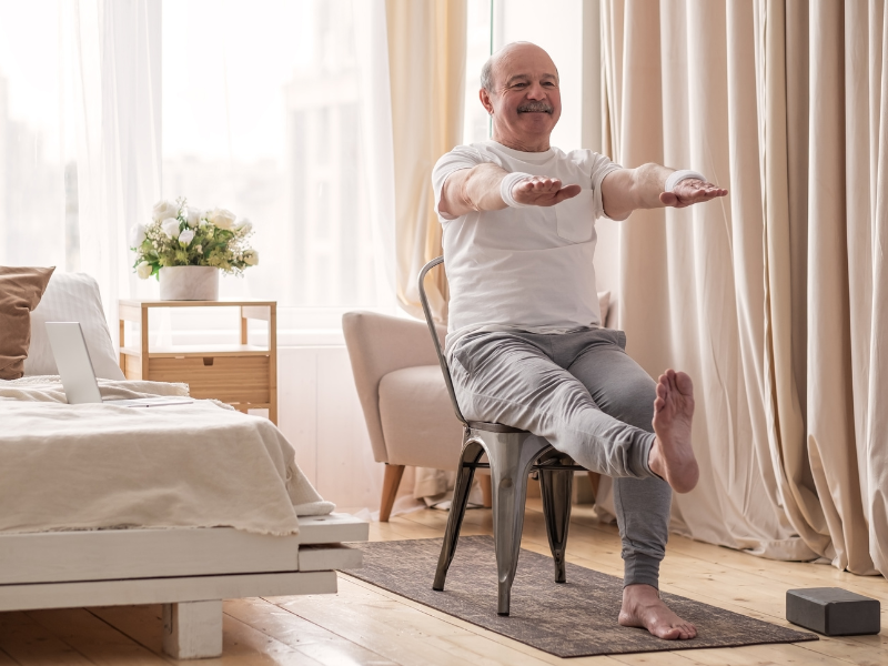 seated leg extensions chair yoga