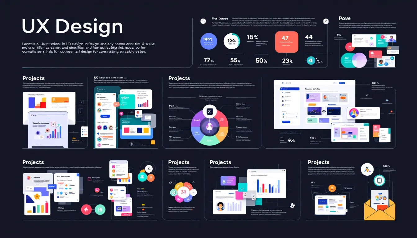 Showcasing a UX design portfolio with various projects.