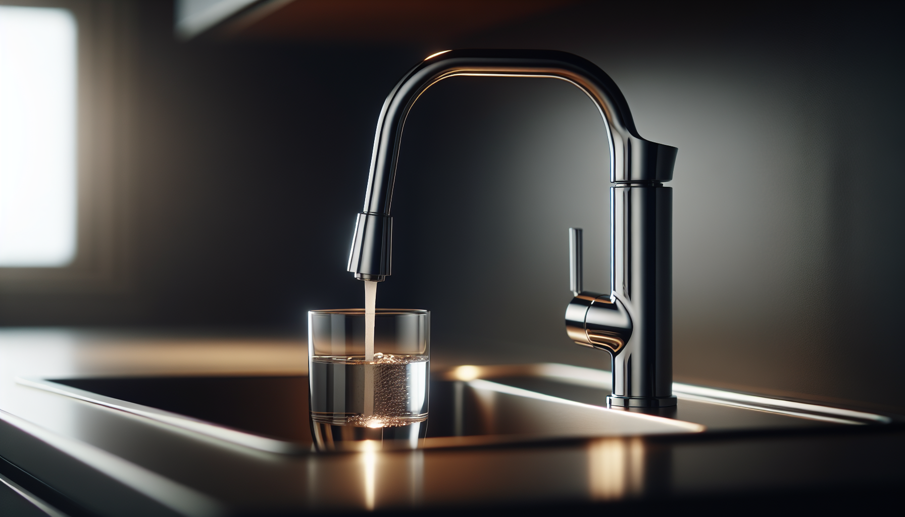 A kitchen tap with a built-in water filter system