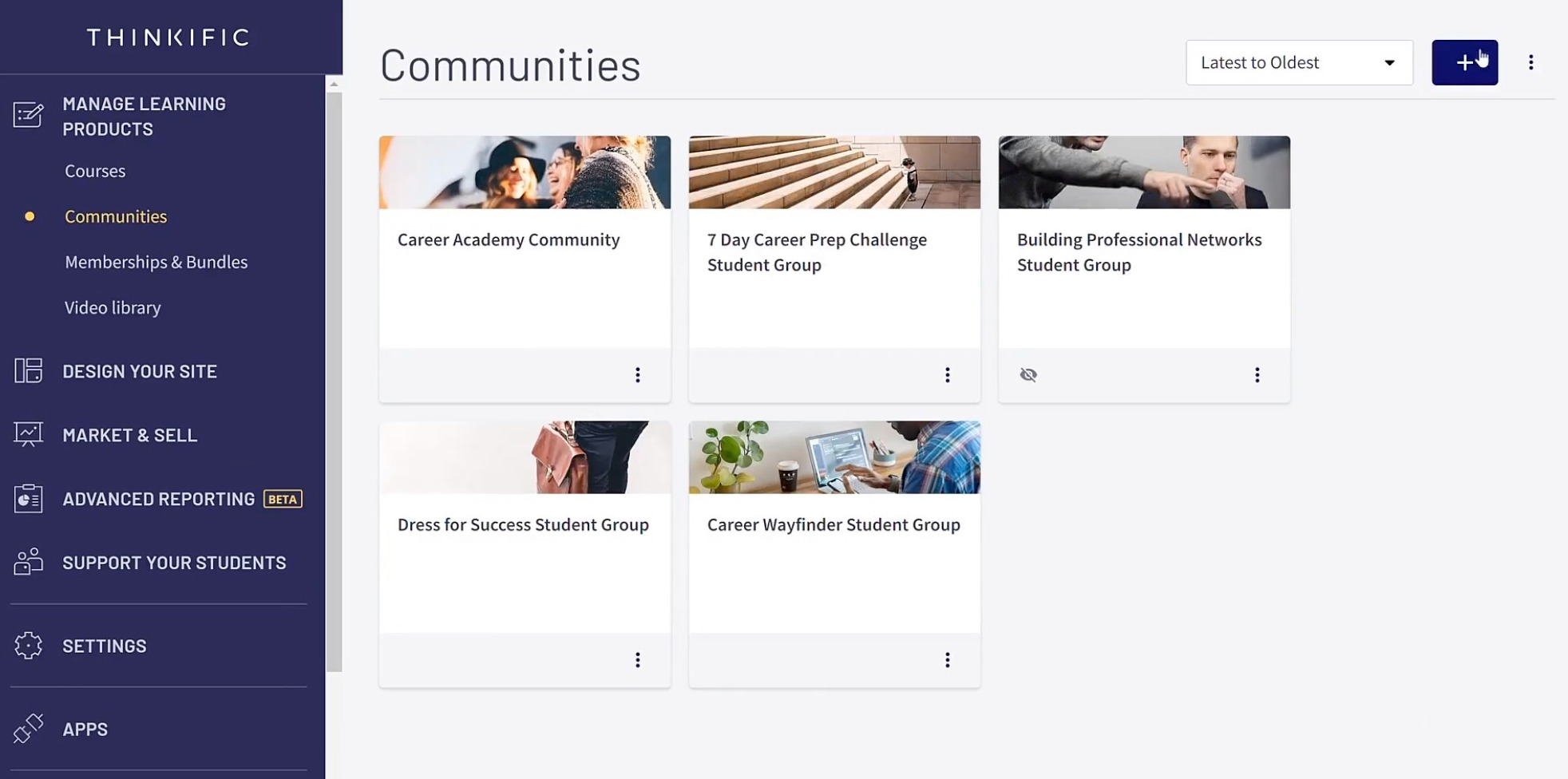 Thinkific communities page