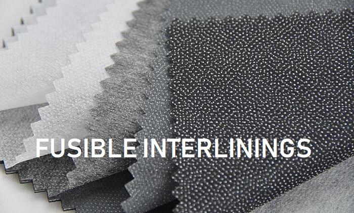 fusible interlining fabric or fusible interfacing, coated interlining, attaching interlining