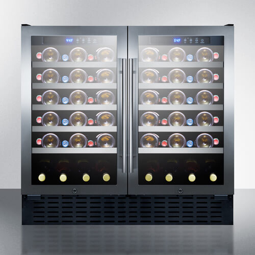 An image of a wine cooler with a bottle capacity of 68 bottles