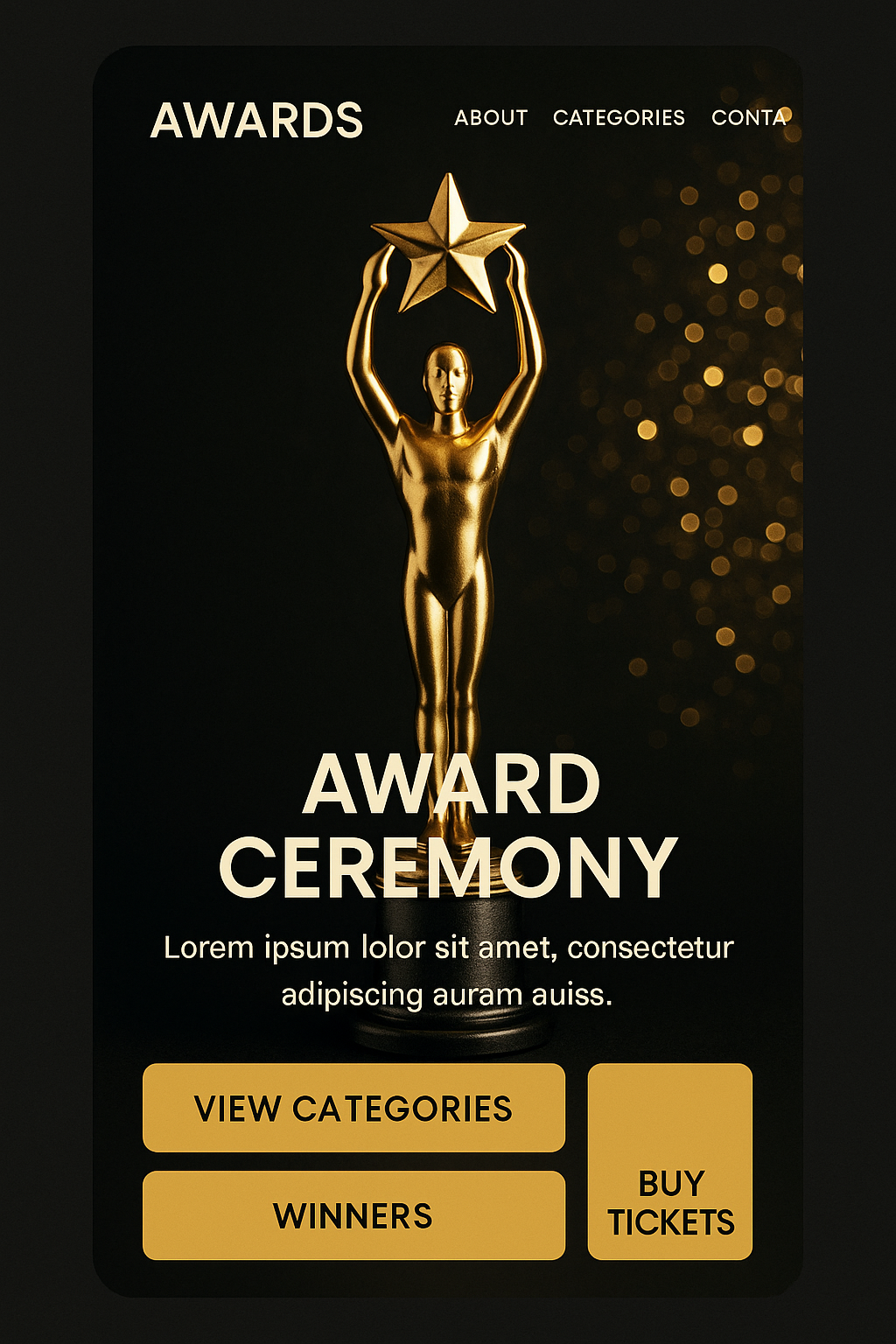 Awards website ontwerpsjabloon