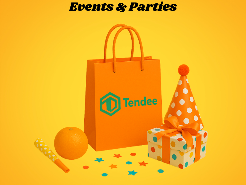 an illustration of a Events & Parties Service Paper Bags with handle
