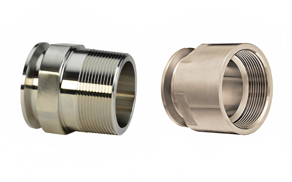 Seamlessly integrate pipes and hoses of different types or sizes with stainless steel adapters, featuring male and female NPT threads for versatile fluid transfer systems in various industries.