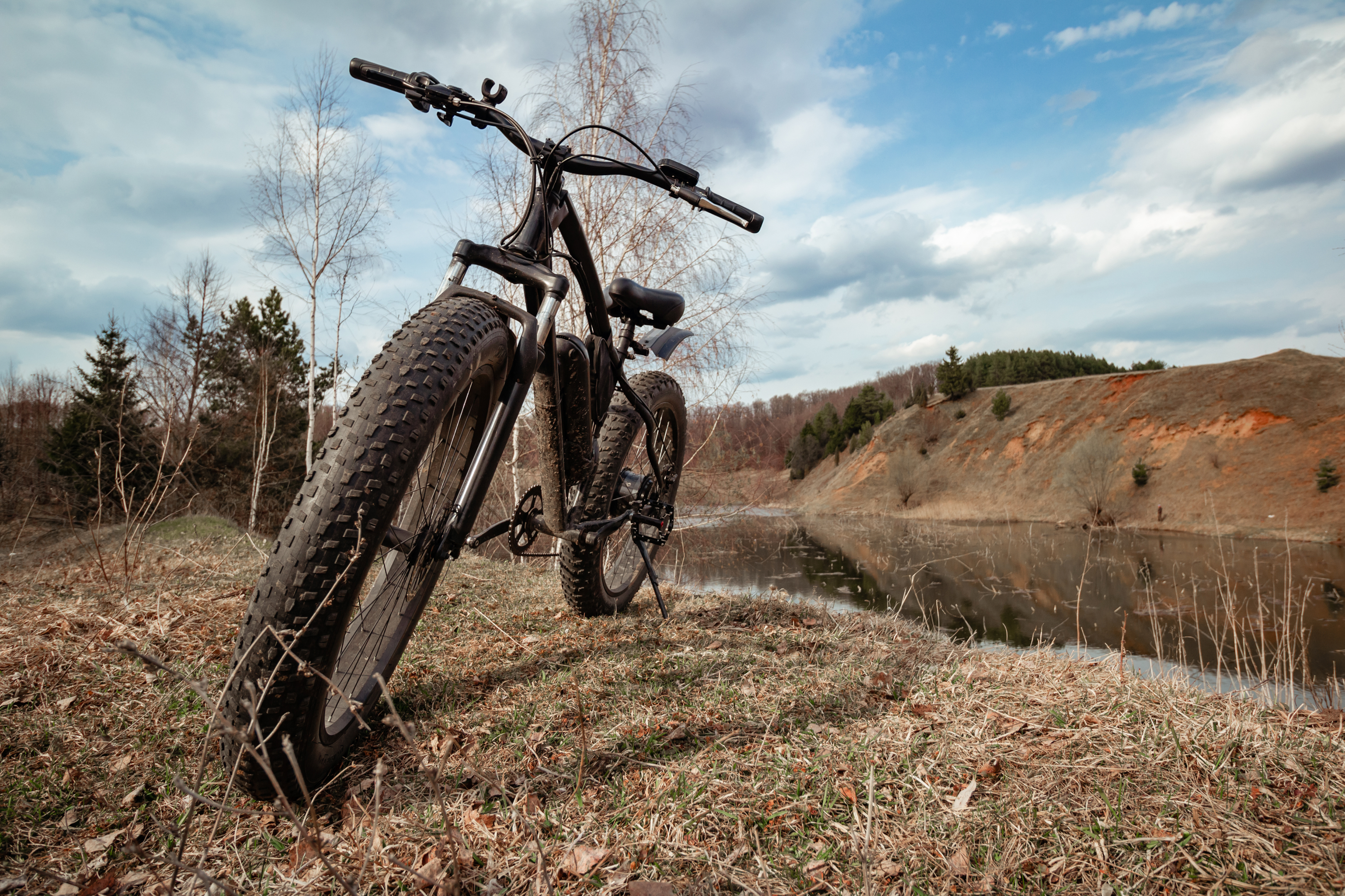 A fat tyre electric bike with a powerful motor and pedal assistance