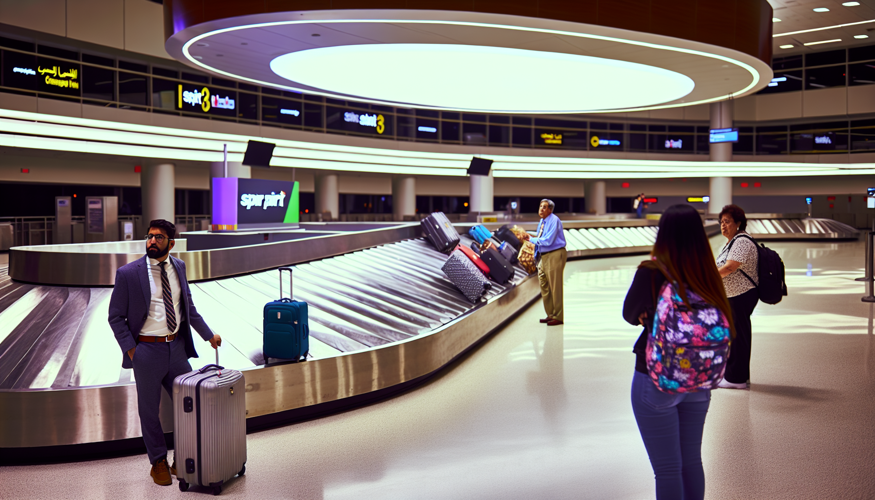 Baggage claim area for Spirit Airlines at Newark Airport