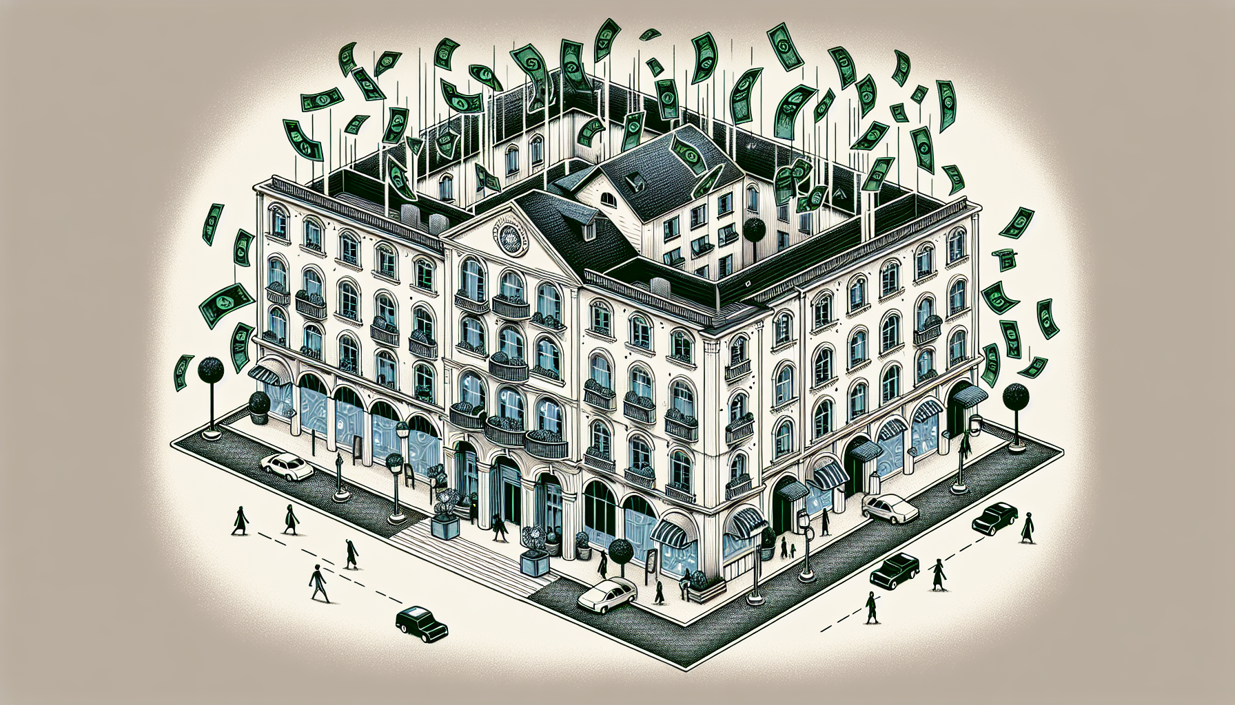 Illustration of a property with cash flow